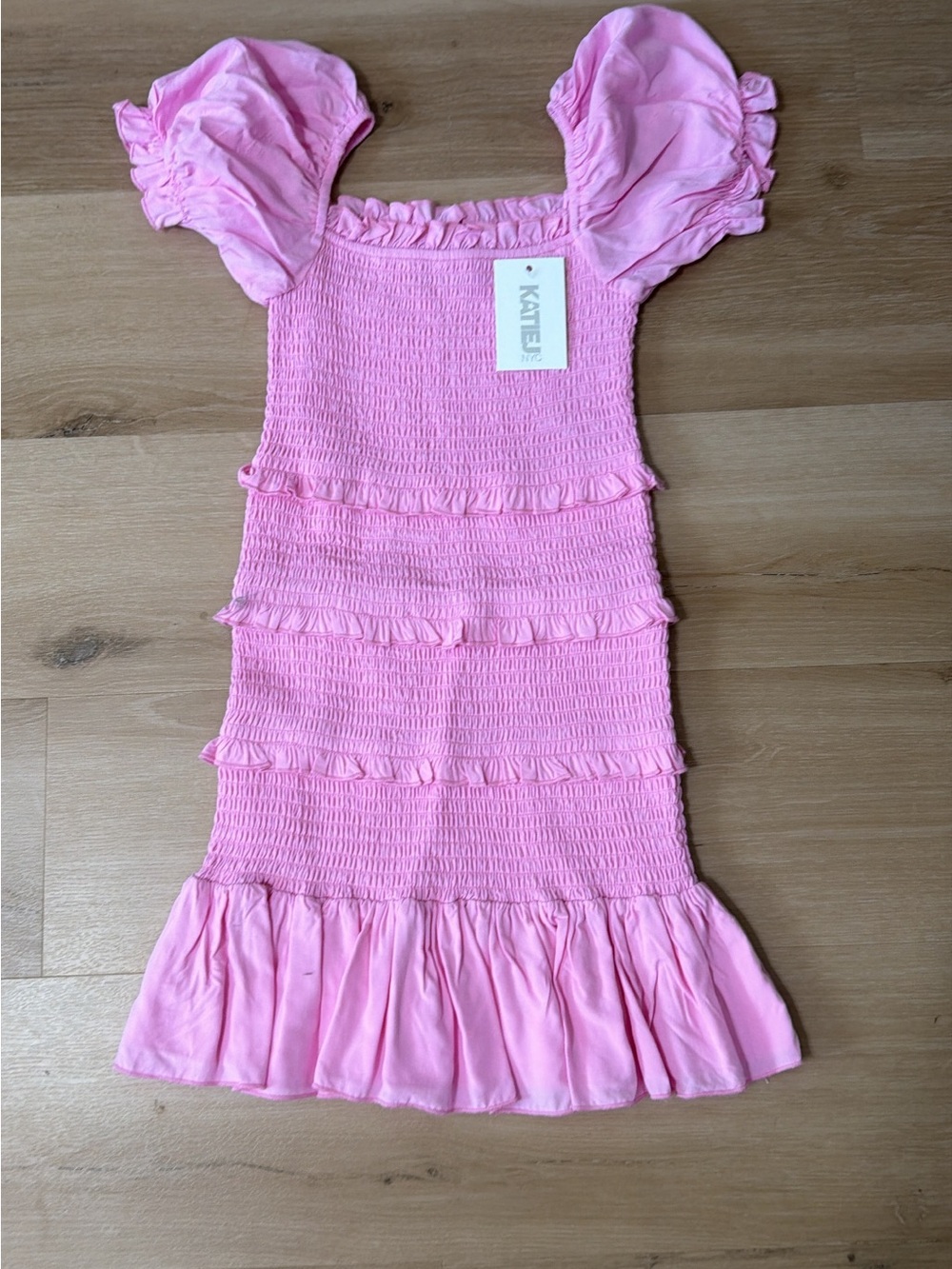 Katie J NYC Pink Smocked Ruffle Dress for Girls